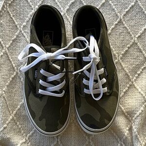 Vans Kids Green Camouflage Sneakers